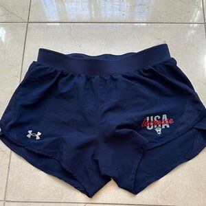 Under Armour Women's Navy Athletic Shorts USA Lacrosse Size XS